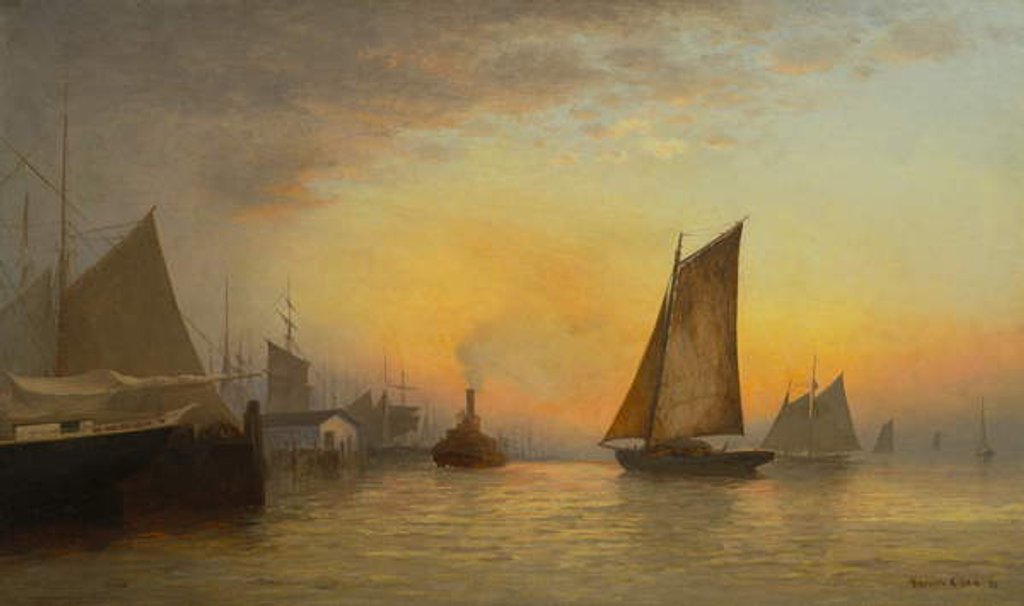Detail of New York Harbor, N.Y., 1880 by Francis Augustus Silva