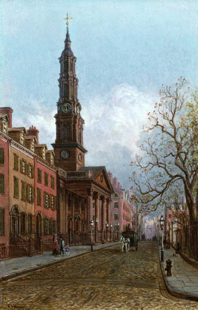 Detail of St. John's Church, Varick Street, New York, 1914 by Edward Lamson Henry