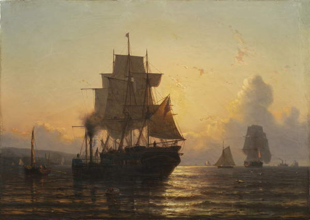 Detail of Tropical Sunset at Sea, 1861 by Mauritz Frederik Hendrik De Haas