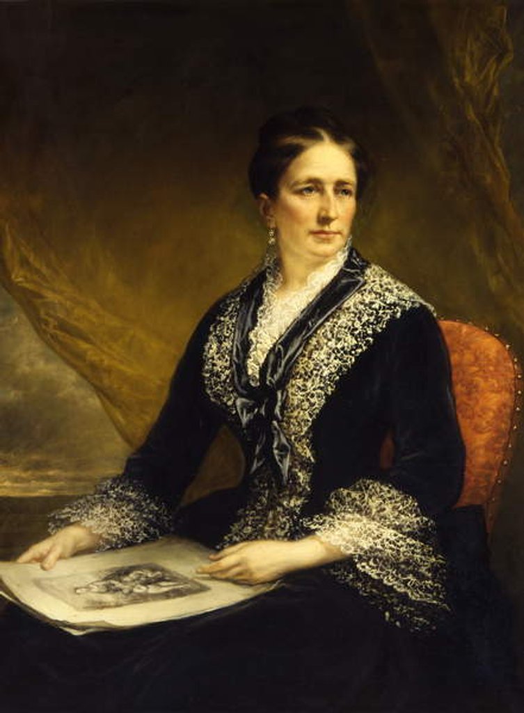 Detail of Portrait of Mary McCrea Stuart/ Mrs. Robert Leighton Stuart, ca. 1840-1885 by Daniel Huntington