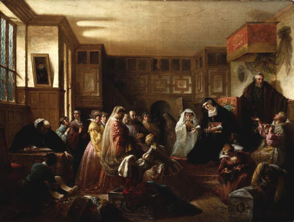 Detail of Mary, Queen of Scots, Dividing her Jewels, 1861 by Louis Lang