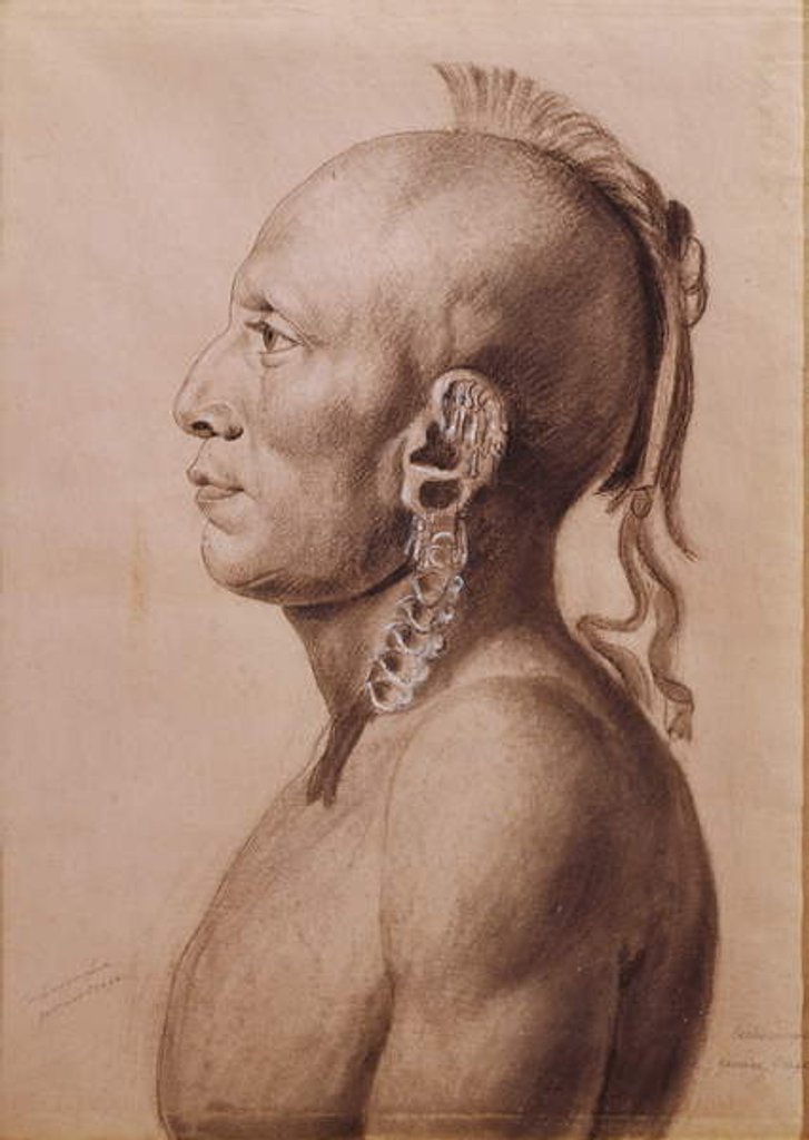 Detail of Cachasunghia, an Osage Warrior, 1806 by Charles Balthazar Julien Fevret de Saint-Memin