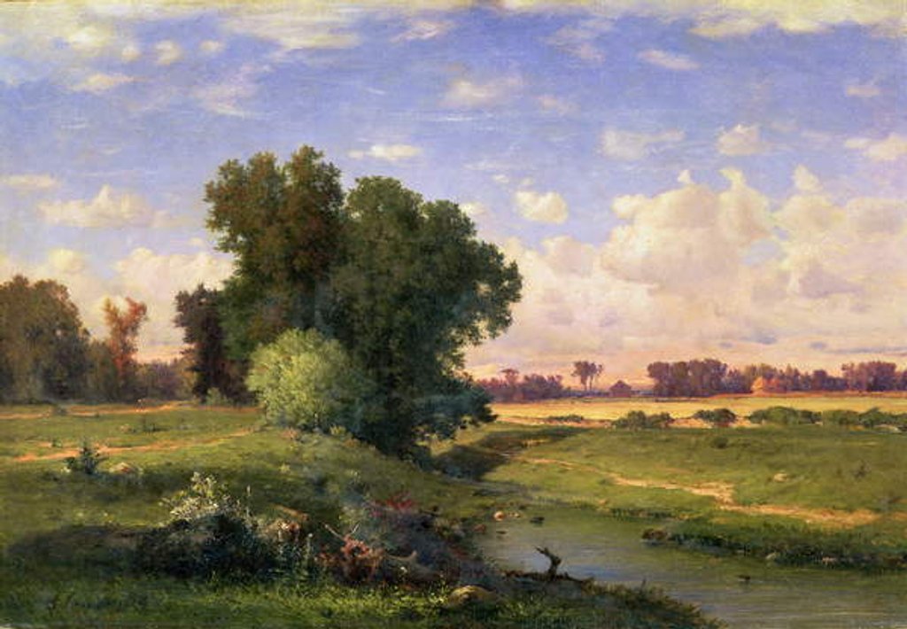 Detail of Hackensack Meadows, Sunset, 1859 by George Snr. Inness