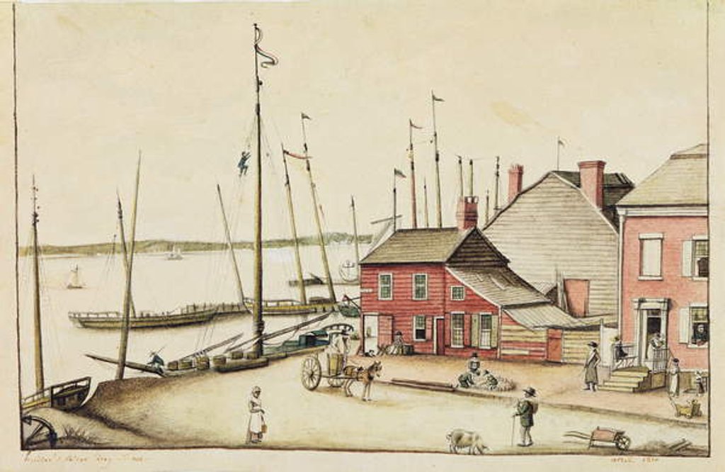 Detail of Hudson's River, Day Street, 1810 by Anne Marguerite Hyde de Neuville