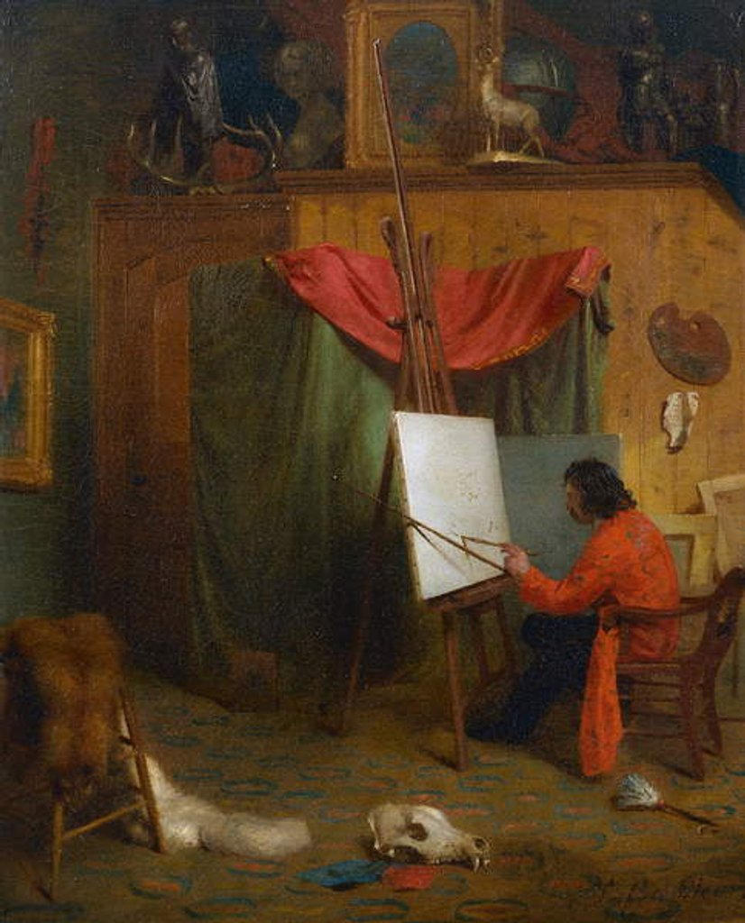 Detail of Self Portrait in the Studio by William Holbrook Beard