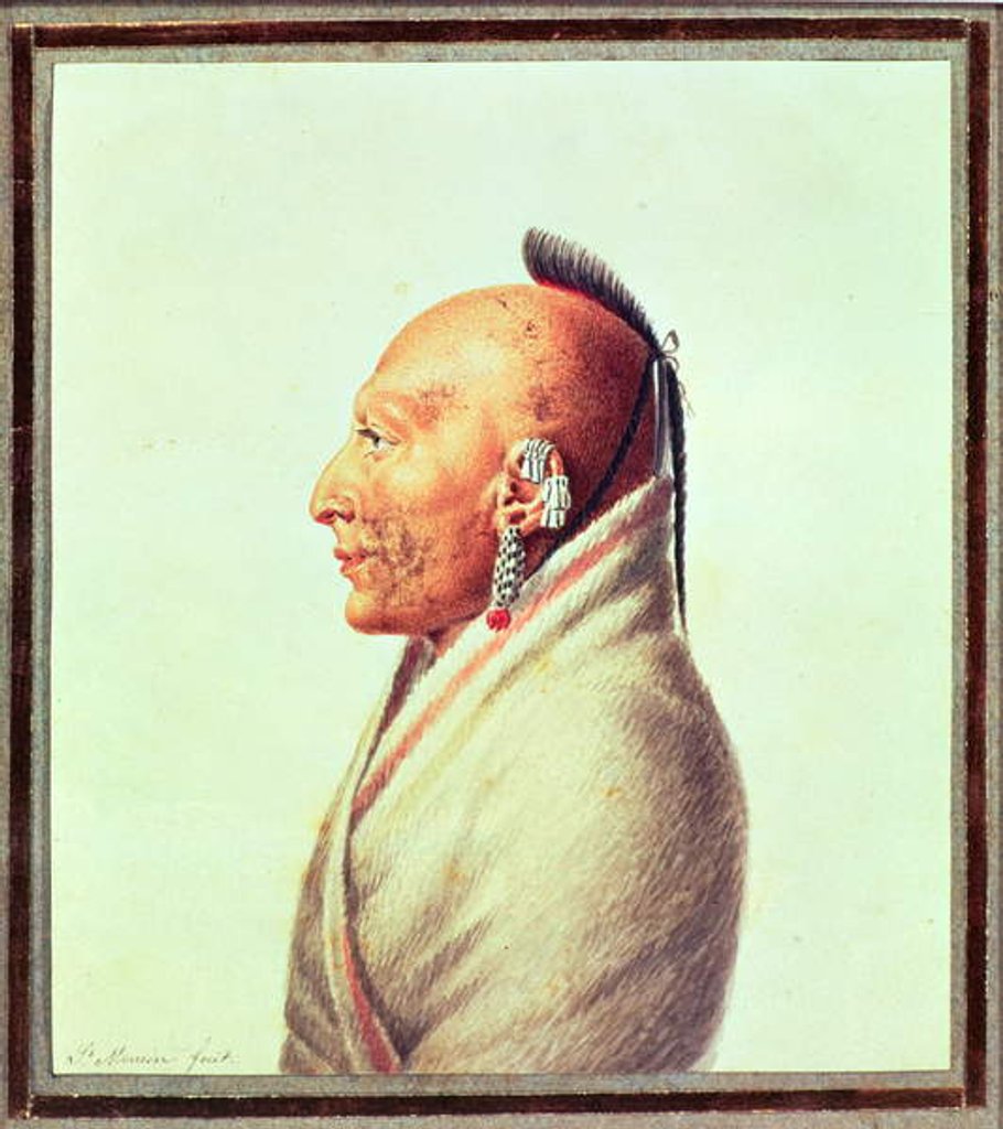 Detail of Indian Chief of the Little Osages, c.1807 by Charles Balthazar Julien Fevret de Saint-Memin