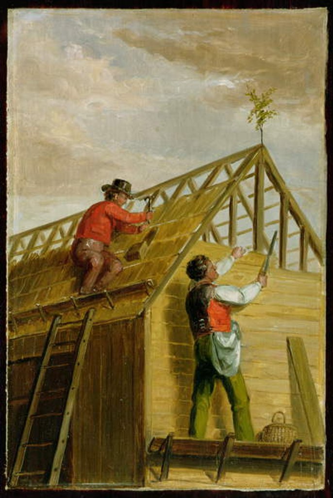 Detail of Barn Builders, 1836 by Asher Brown Durand