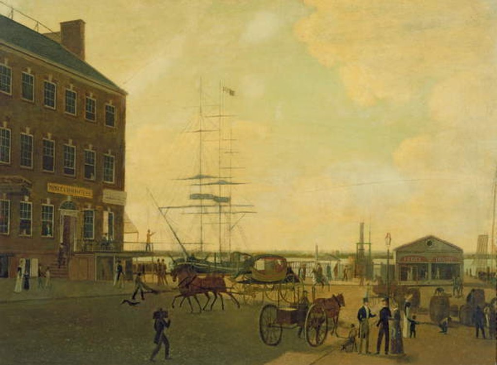 Detail of Foot of Cortlandt Street, New York City, c.1818-49 by American School