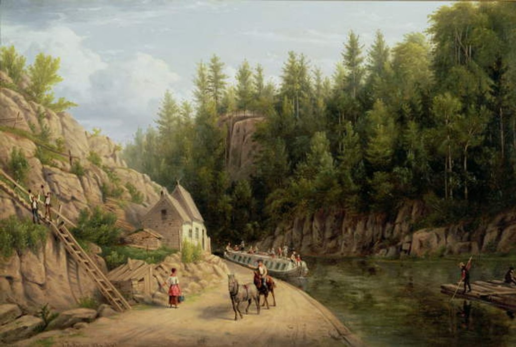 Detail of Erie Canal at Little Falls, New York, 1884 by William Rickarby Miller