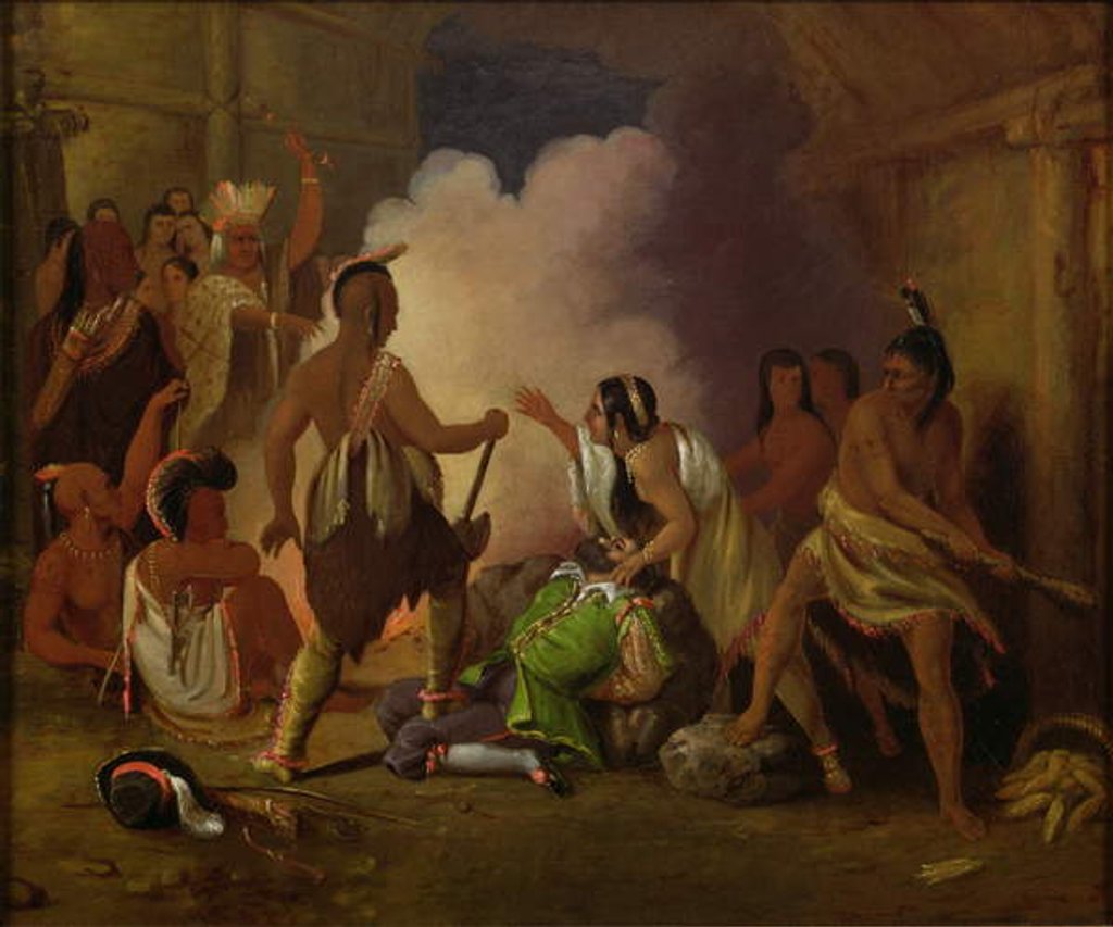 Detail of Pocahontas saving the life of Captain John Smith, c.1836-40 by John Gadsby Chapman