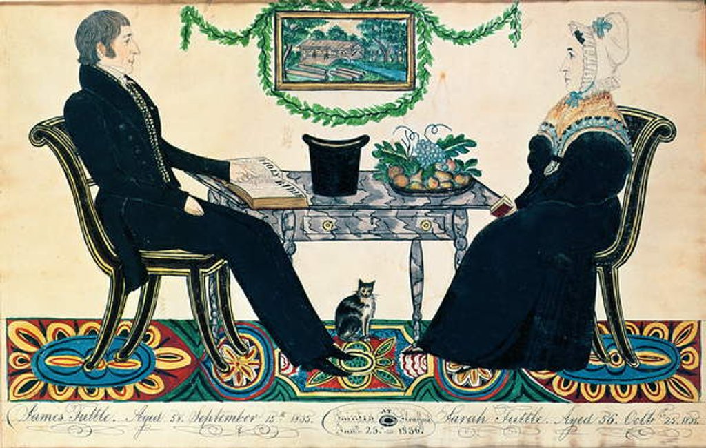 Detail of James and Sarah Tuttle, 1836 by Joseph Hilliard Davis