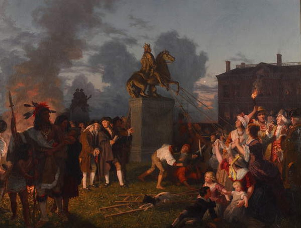 Detail of Pulling Down the Statue of King George III, c.1859 by Johannes Adam Simon Oertel