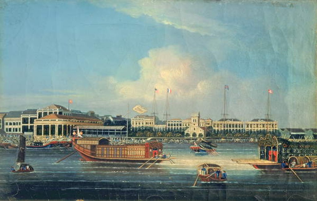 Detail of Factories at Canton by American School