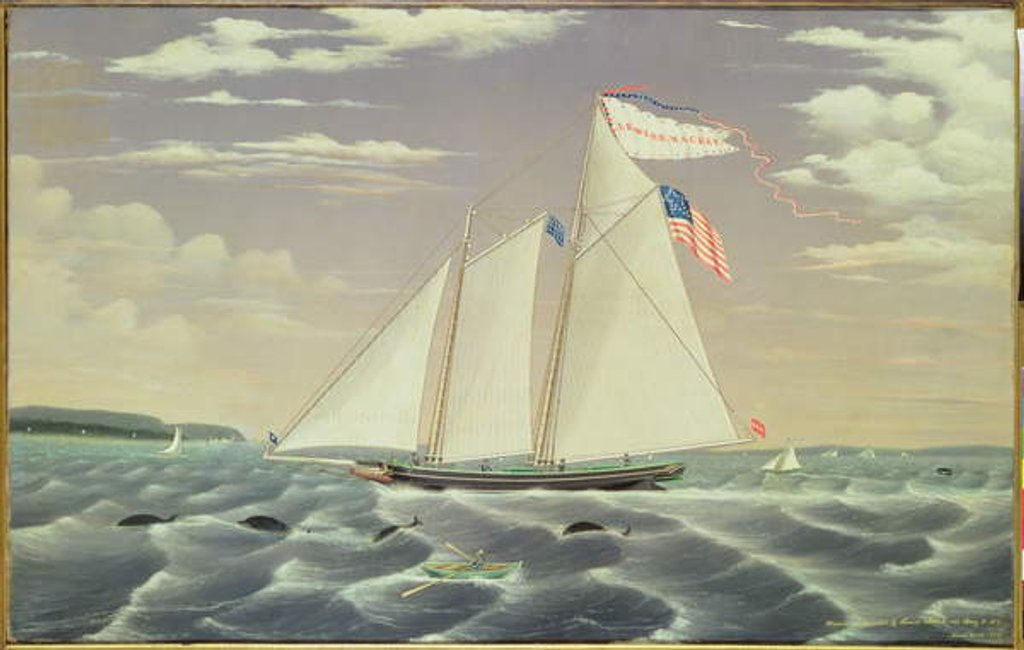 Detail of Schooner 'Lewis R. Mackey', 1854 by James Bard