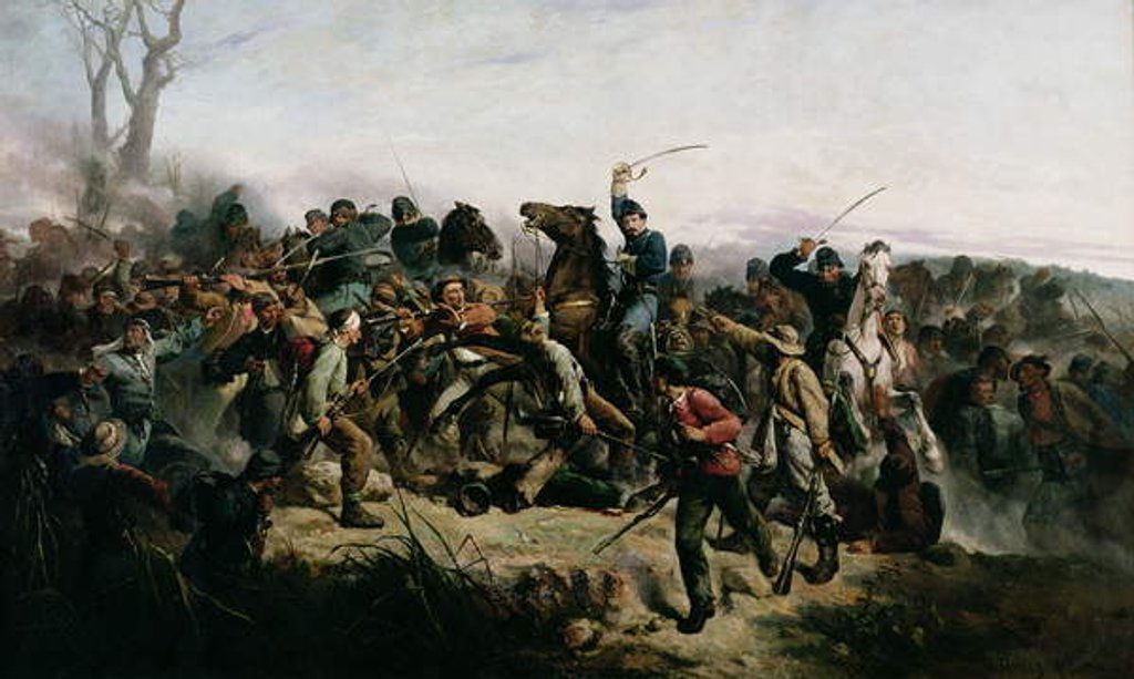 Detail of The Cavalry Charge of Lt. Henry B. Hidden, 1862 by Victor Nehlig