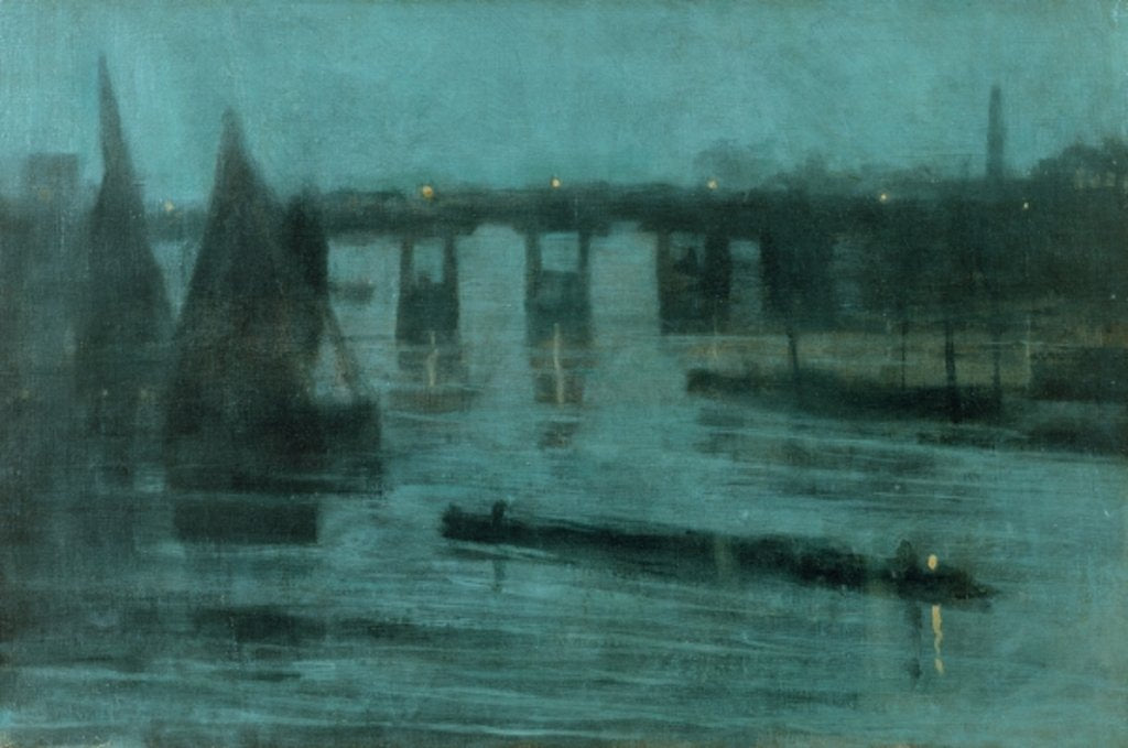 Detail of Nocturne, Old Battersea Bridge, 1885 by Walter Greaves