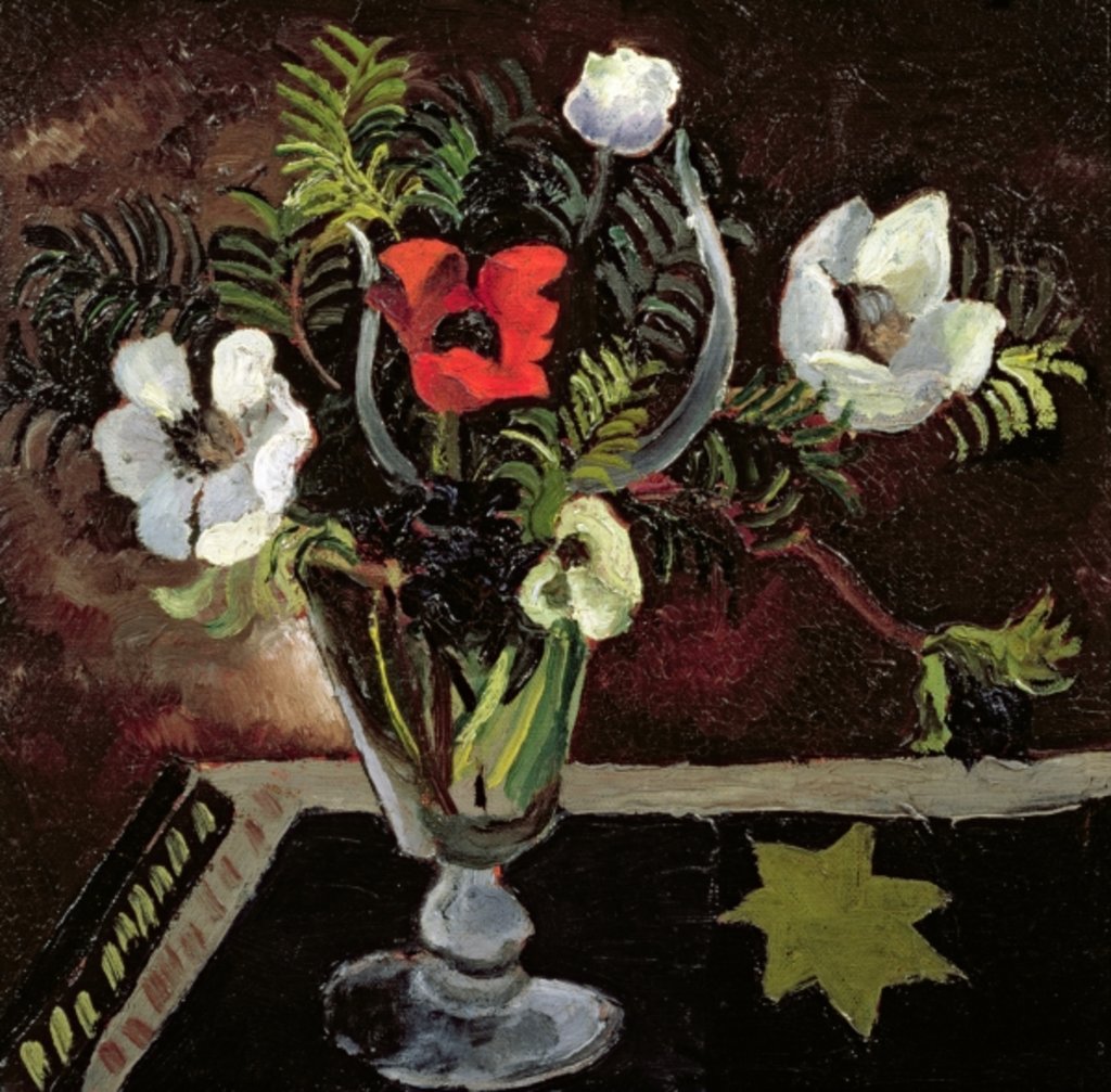 Detail of Anemones in a Glass by Christopher Wood