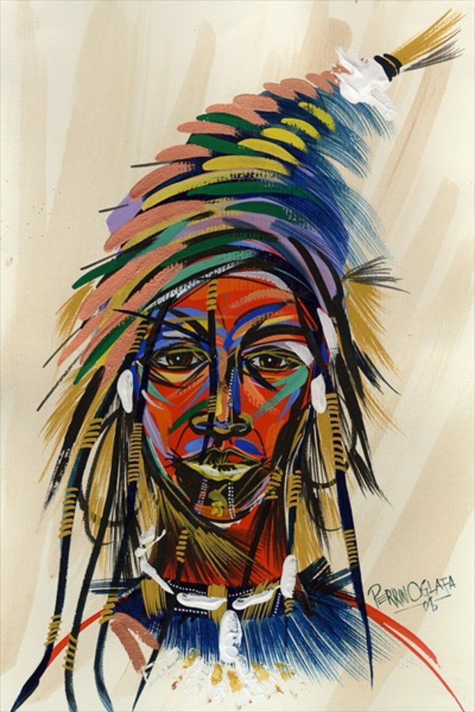 Detail of Am I an Aborigin 1, 2008 by Oglafa Ebitari Perrin