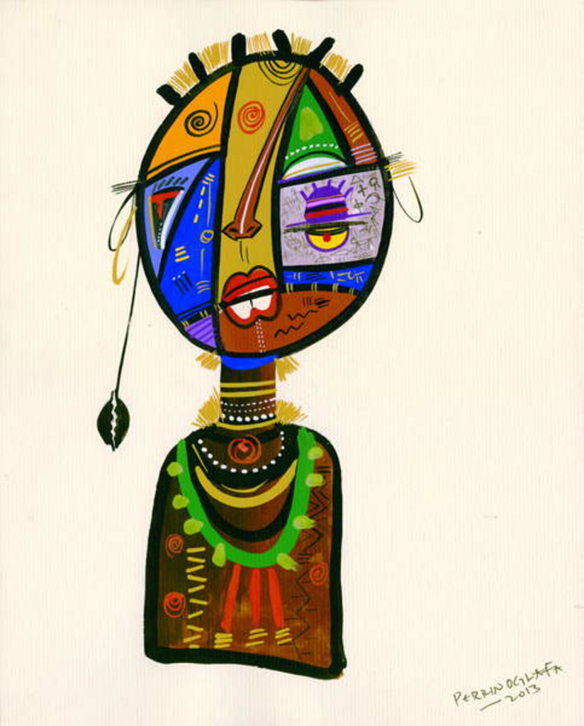 Detail of Poetic Faces, 2013 by Oglafa Ebitari Perrin