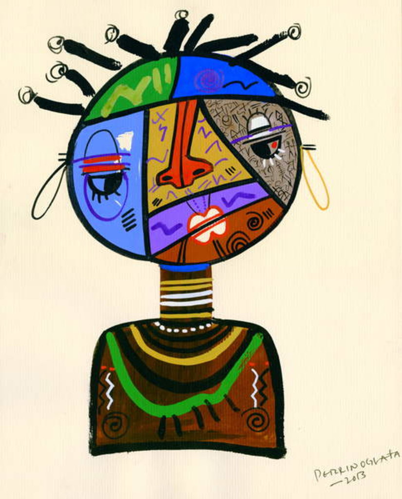 Detail of The Bold Face of Time, 2013 by Oglafa Ebitari Perrin