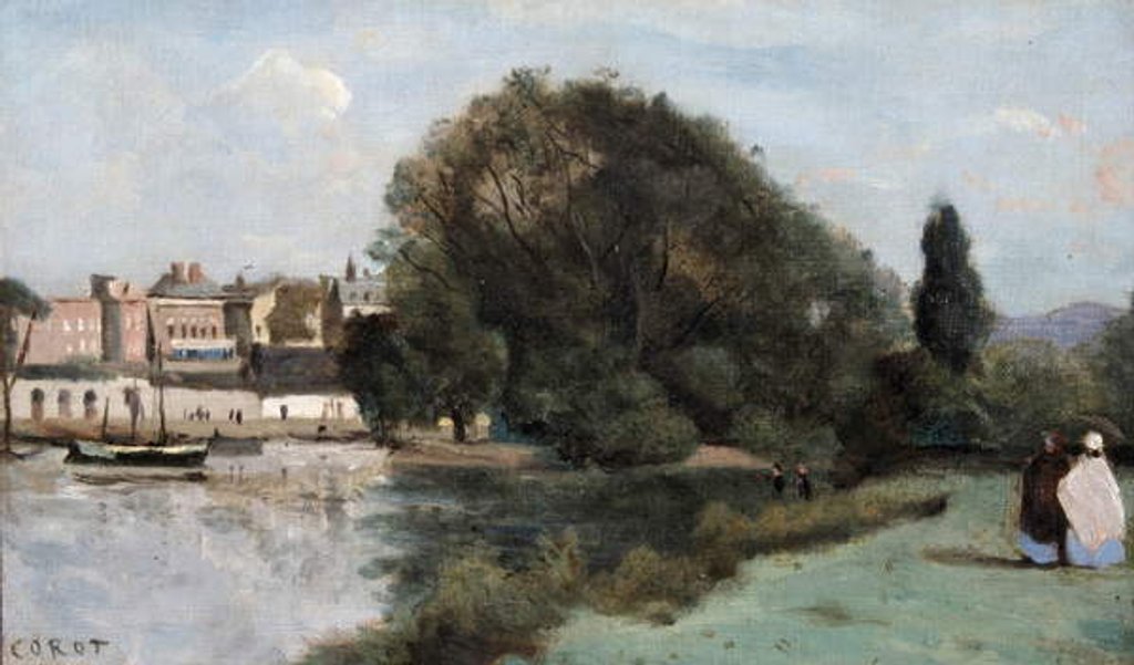 Detail of Richmond, near London, 1862 by Jean Baptiste Camille Corot