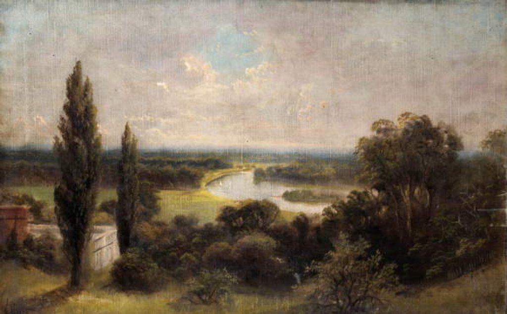 Detail of View down over Ham fields from top of Richmond Hill by James Lewis