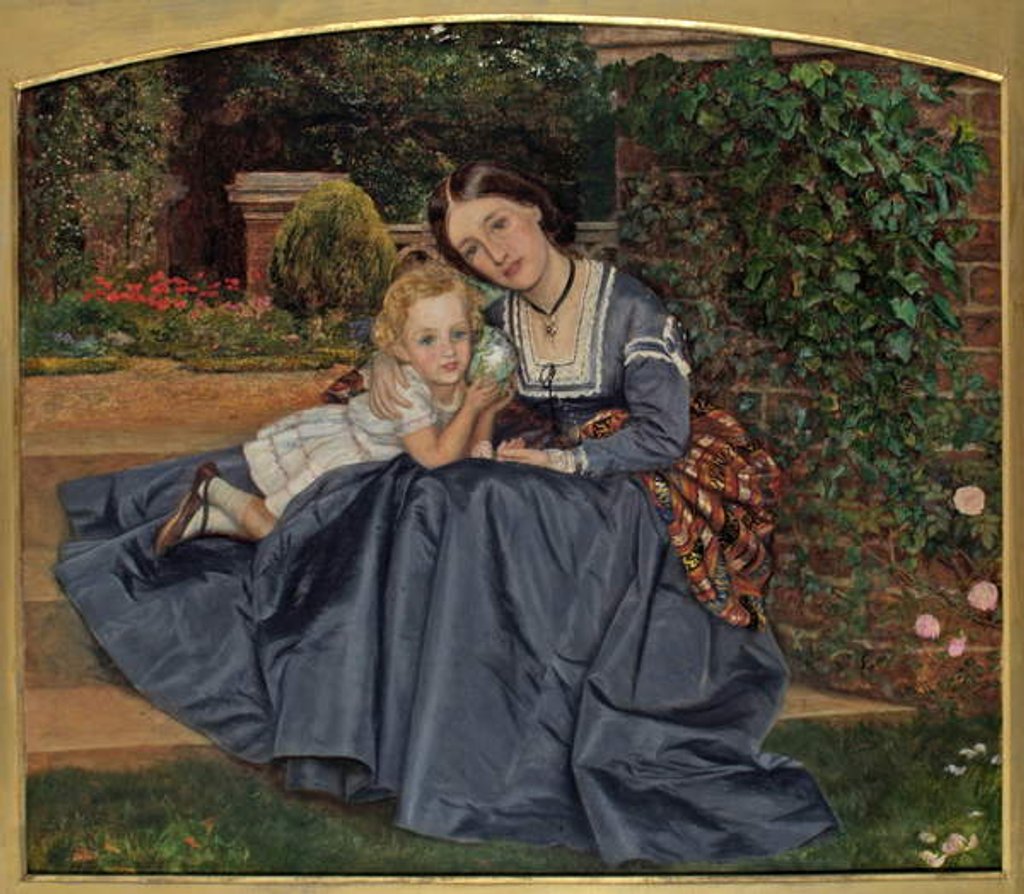 Detail of Mother and Child Seated in Garden, 1865-70 by Arthur Hughes