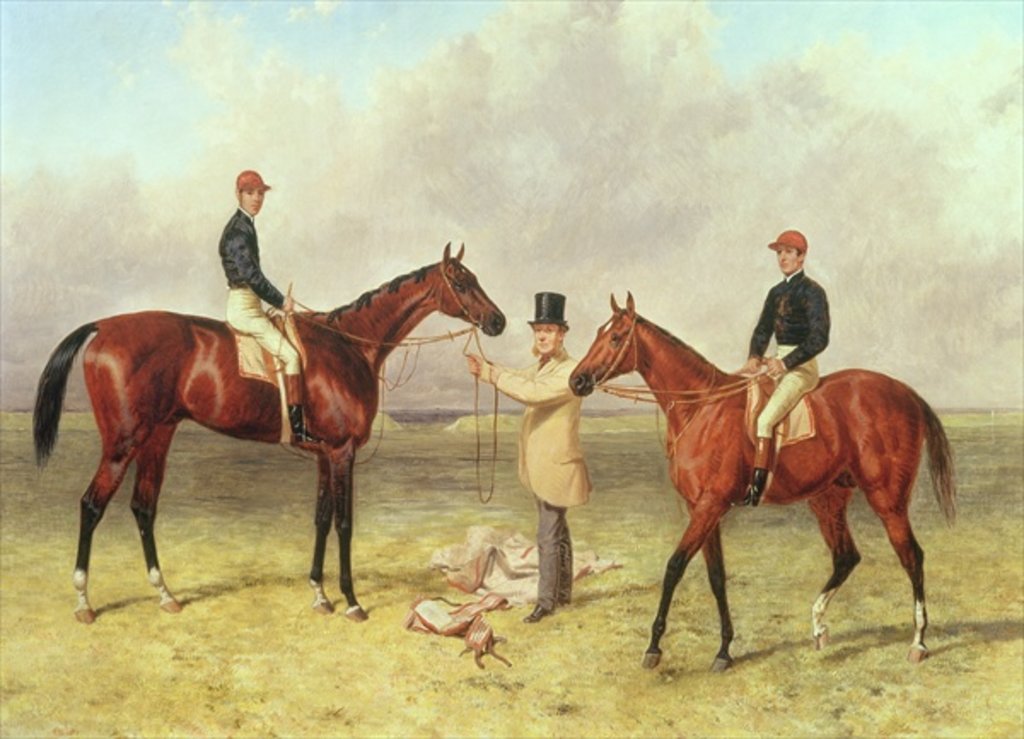 Detail of L to R: 'Lord Lyon', Winner of the Derby, St. Leger and 2,000 guineas; 'Elland', Winner of Ascot Gold Vase, owned by Sir R. Sutton, trained by James Dover by Harry Hall