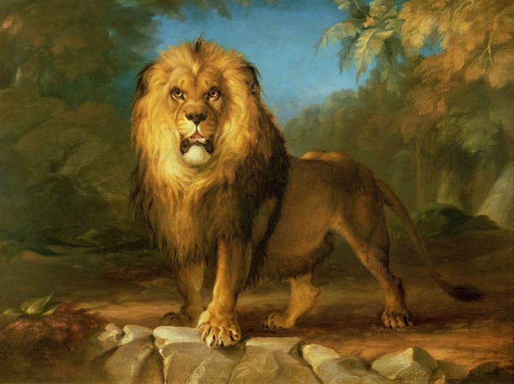 Detail of A Lion, 1840 by William Huggins