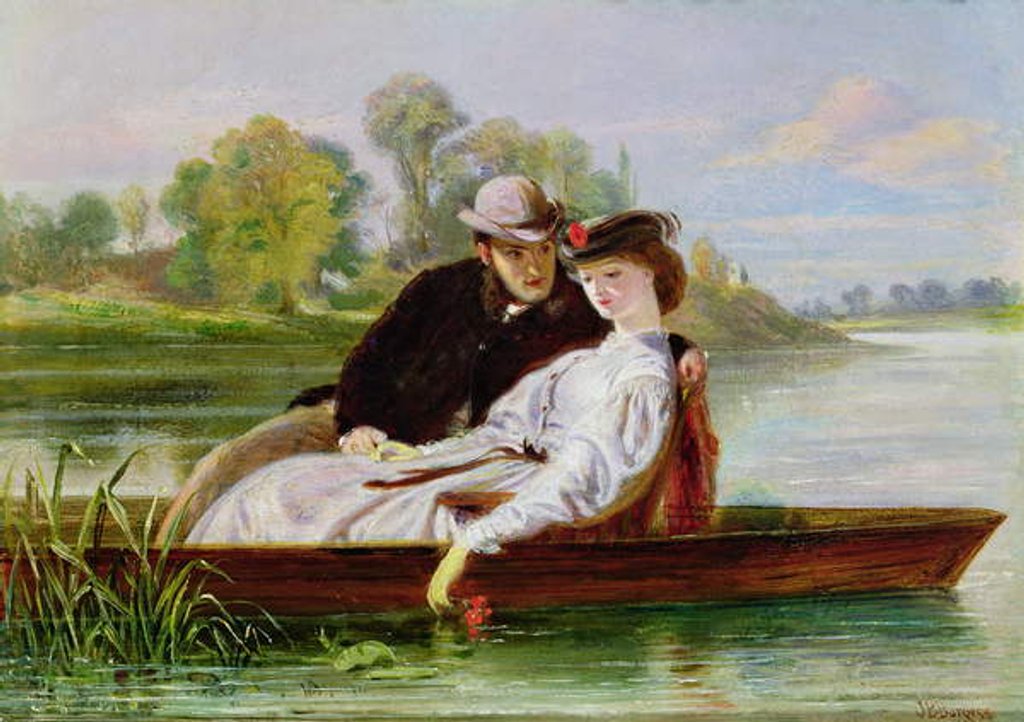 Detail of Lovers in a Punt by John-Bagnold Burgess