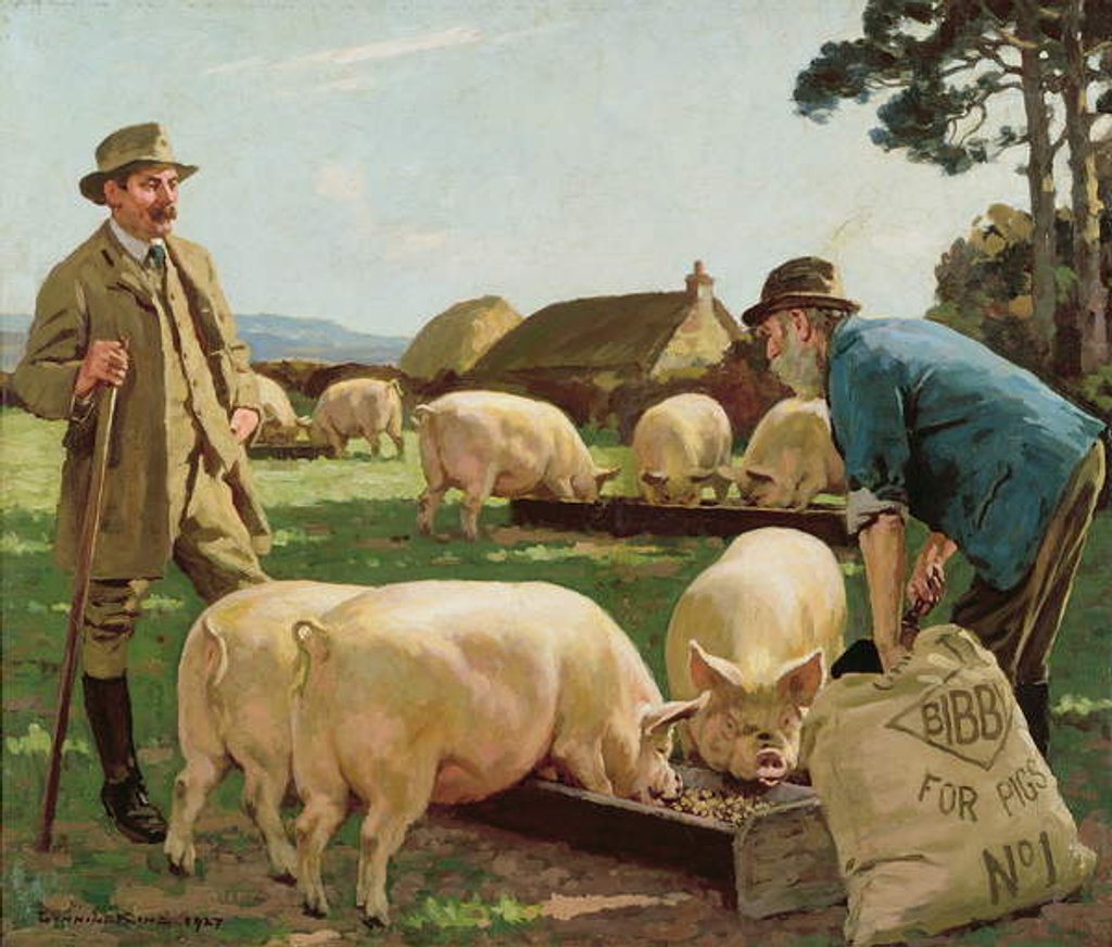 Detail of Farmyard Scene, 1927 by William Gunning King