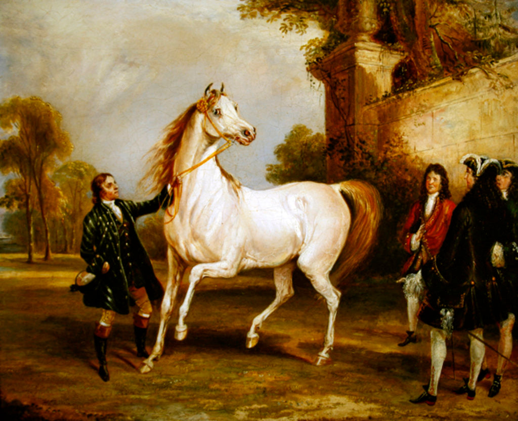Detail of The Earl of Godolphin's 'Roxana' held by her jockey, 1845 by Francis Calcraft Turner