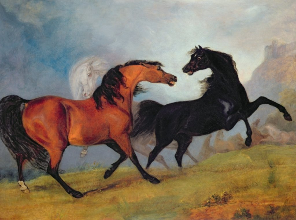 Detail of Horses fighting by Sawrey Gilpin