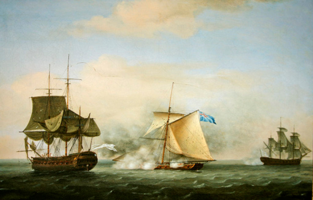 Detail of A French Man of War Surrendering by Dominic Serres