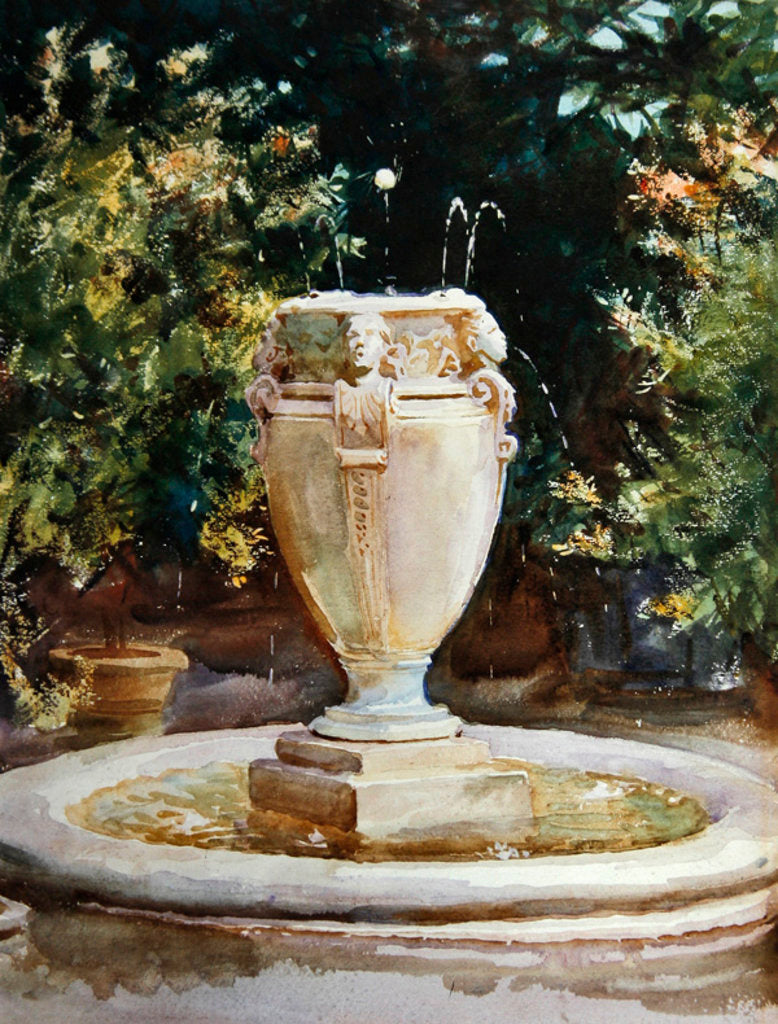 Detail of Vase Fountain, Pocantico by John Singer Sargent