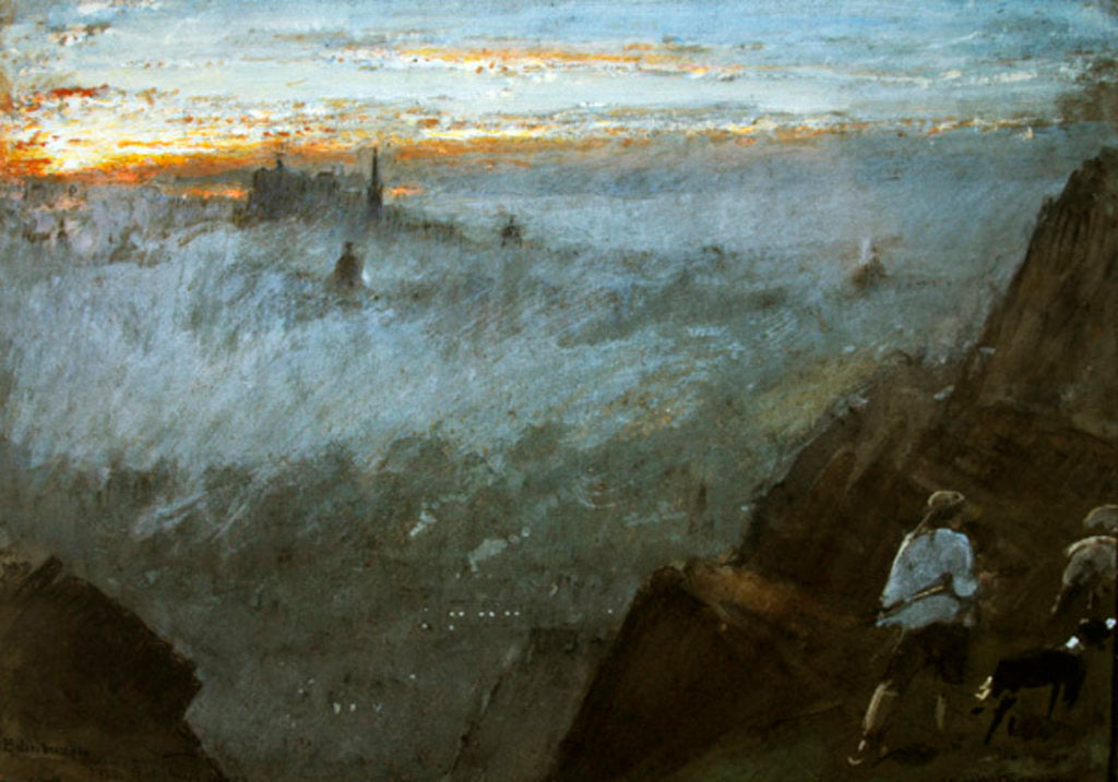 Detail of Edinburgh from Salisbury Crags, 1917 by Albert Goodwin