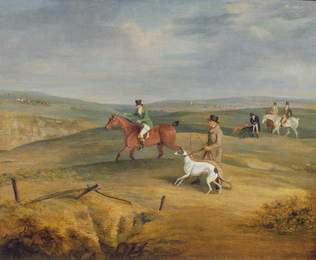 Detail of Coursing: finding a hare by Samuel Alken