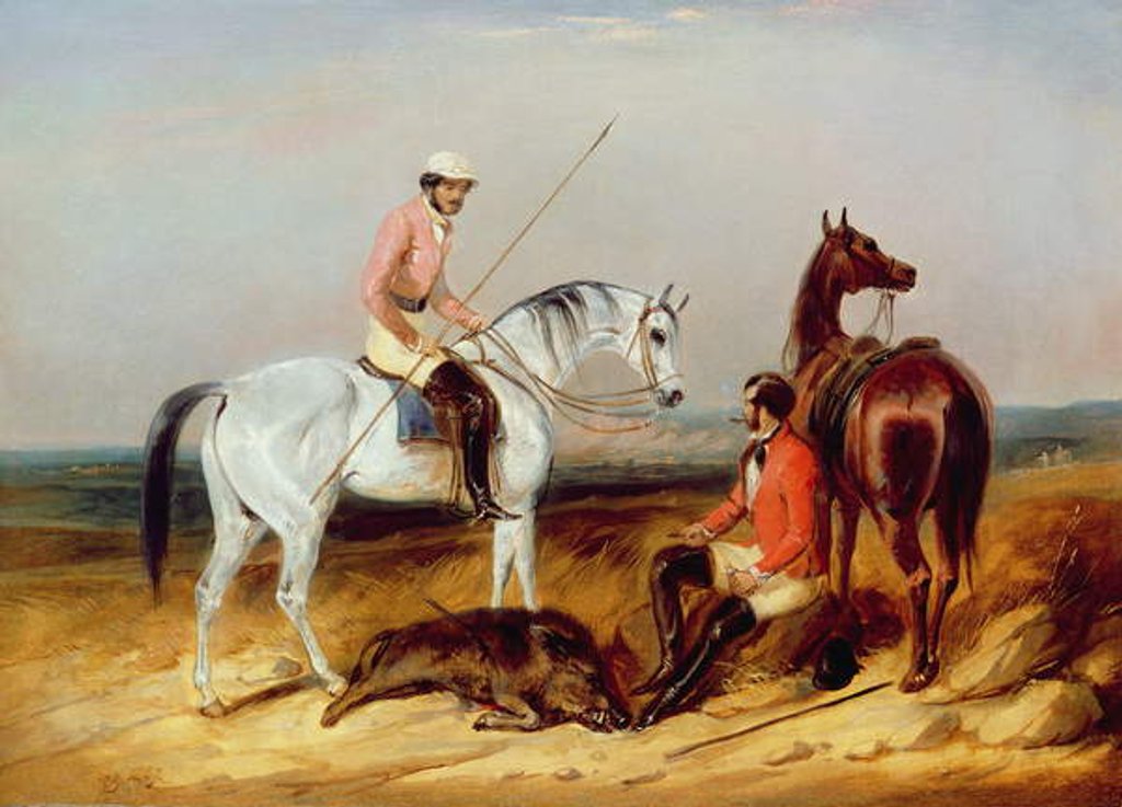 Detail of Pig Sticking, 1847 by C.B. Spalding