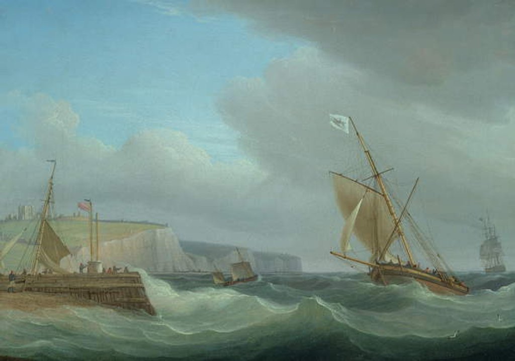 Detail of Shipping off Dover, c.1760 by Thomas Whitcombe