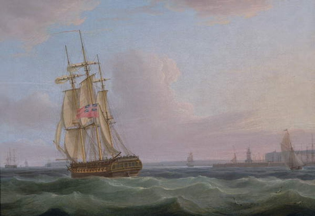 Detail of Shipping off Dover, c.1760 by Thomas Whitcombe