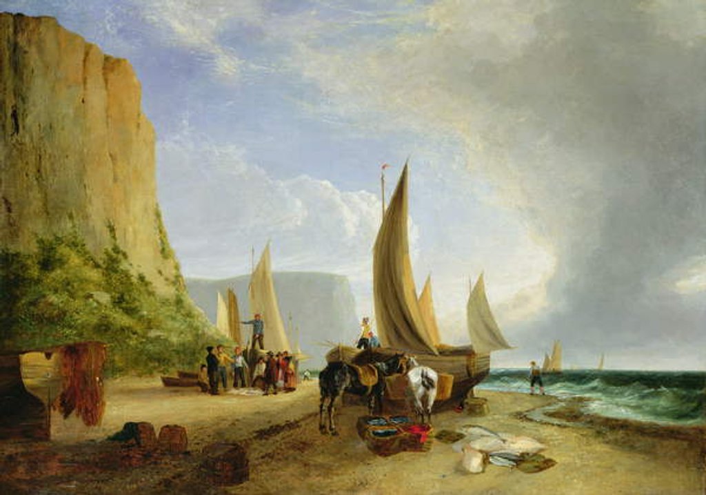 Detail of Fishing off Yarmouth by George Vincent