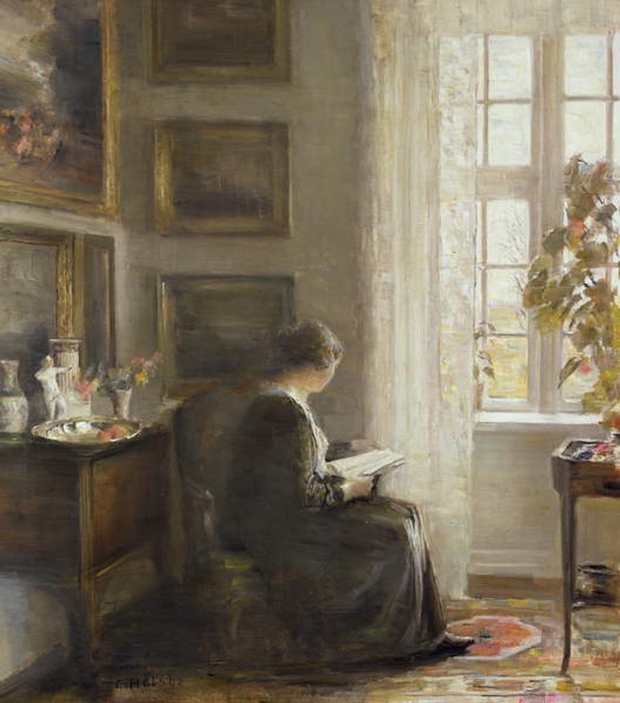 Detail of Reading by a Sunny Window by Carl Holsoe