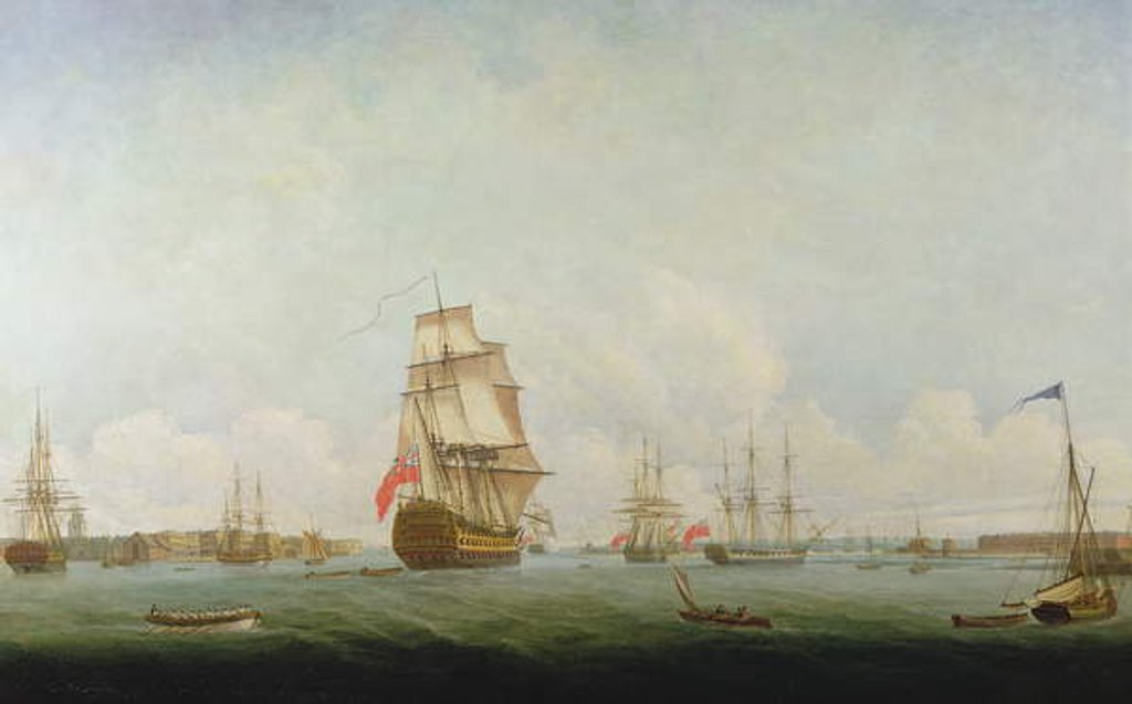 Detail of Victory leaving Portsmouth by Captain William Elliott