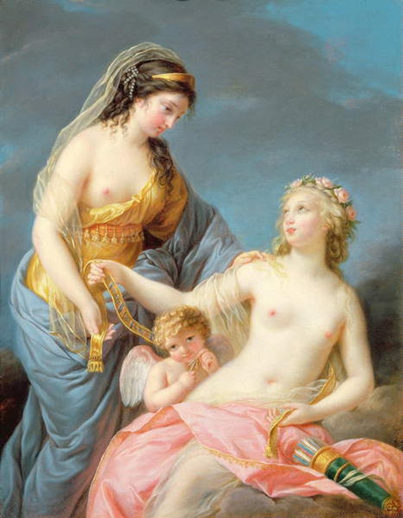 Detail of Portrait of Emma Hart as a Sybil by Elisabeth Louise Vigee-Lebrun