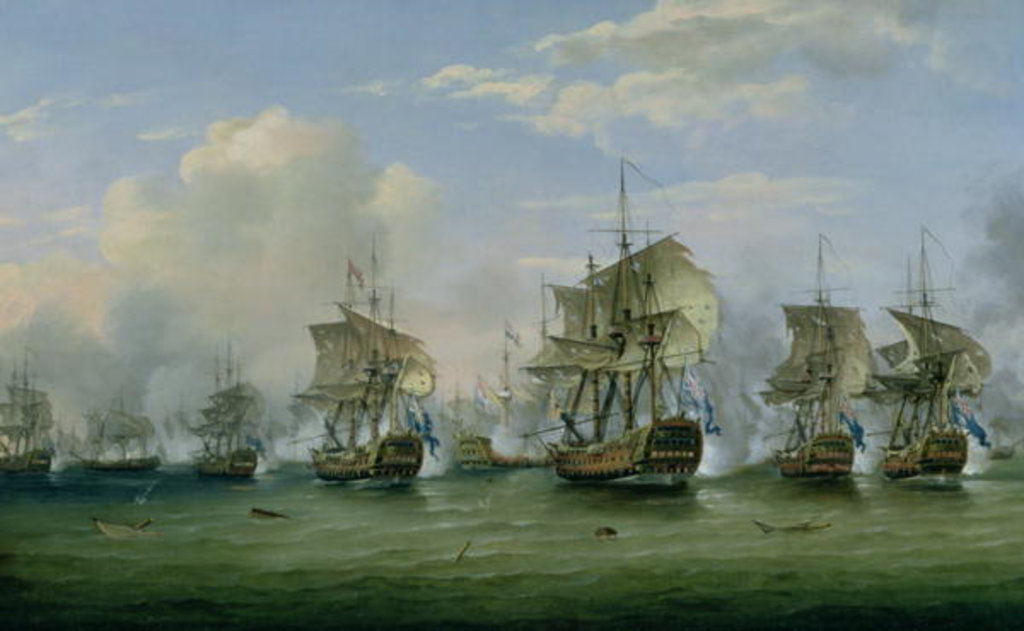Detail of The Battle of Dogger Bank, 1781 by Thomas Luny