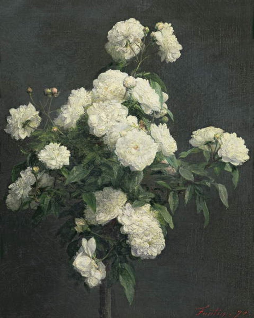 Detail of Still Life of White Peonies, 1870 by Ignace Henri Jean Fantin-Latour