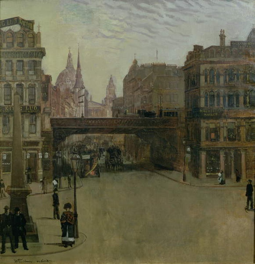 Detail of Ludgate Hill, 1884 by Heinrich Wilhelm Truebner
