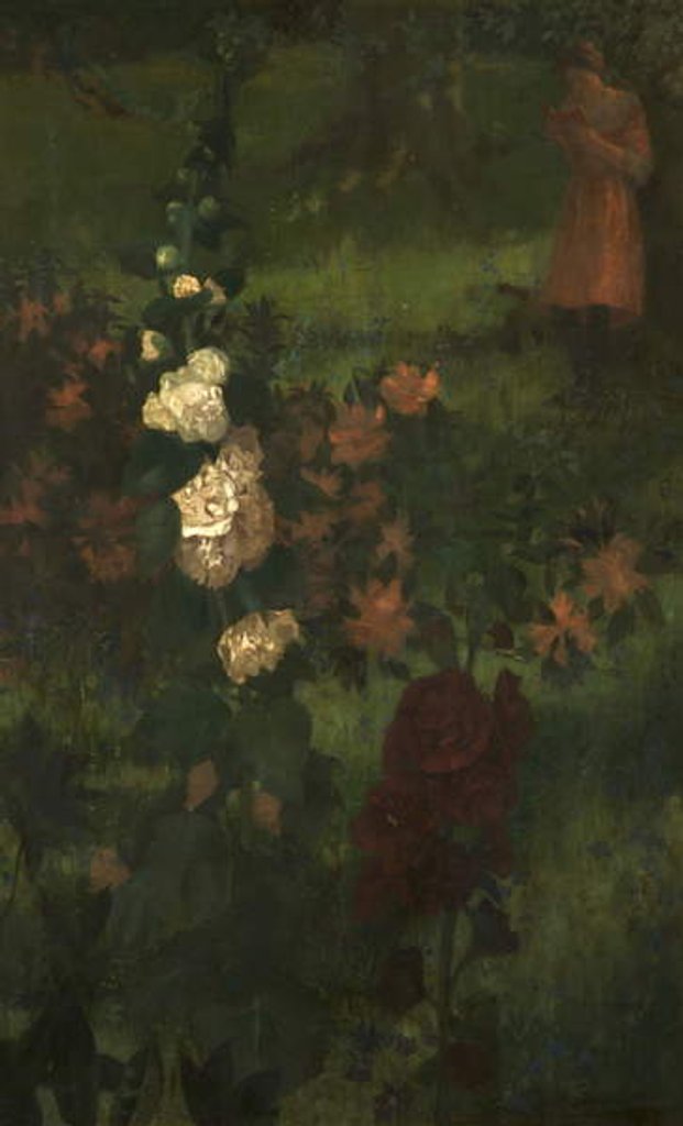 Detail of Hollyhocks 1890 by William Stott