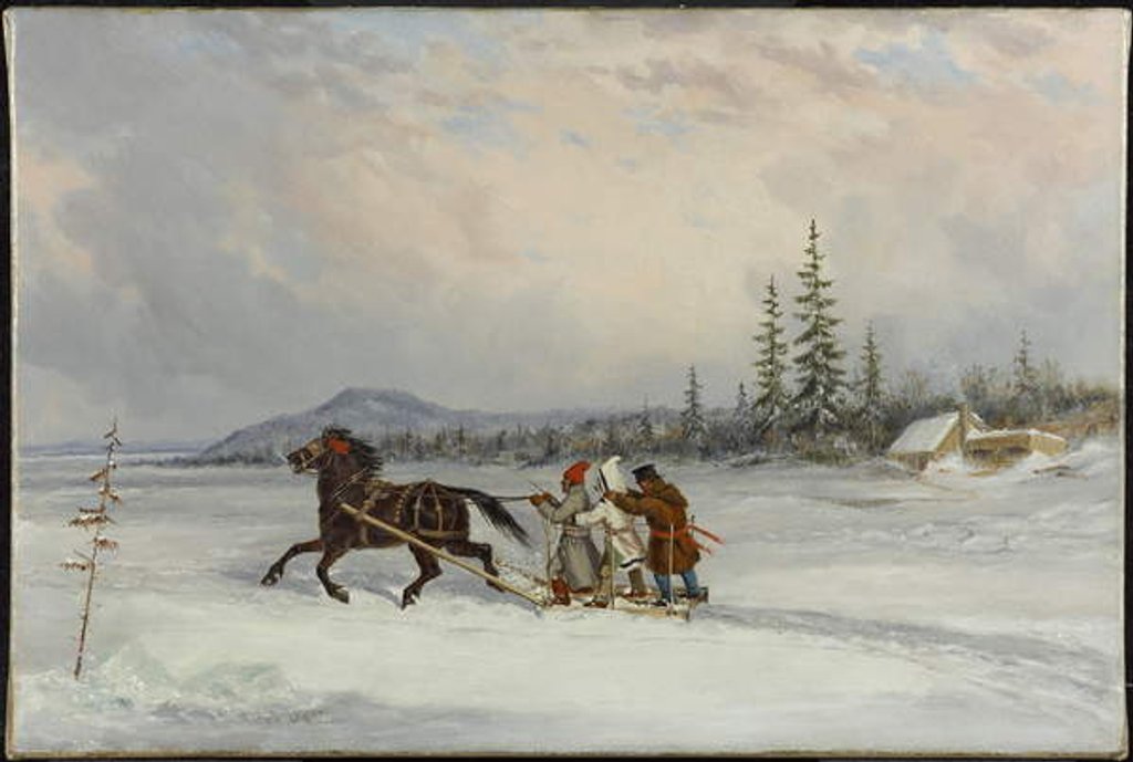 Detail of Habitants Sleighing, c.1855 by Cornelius Krieghoff