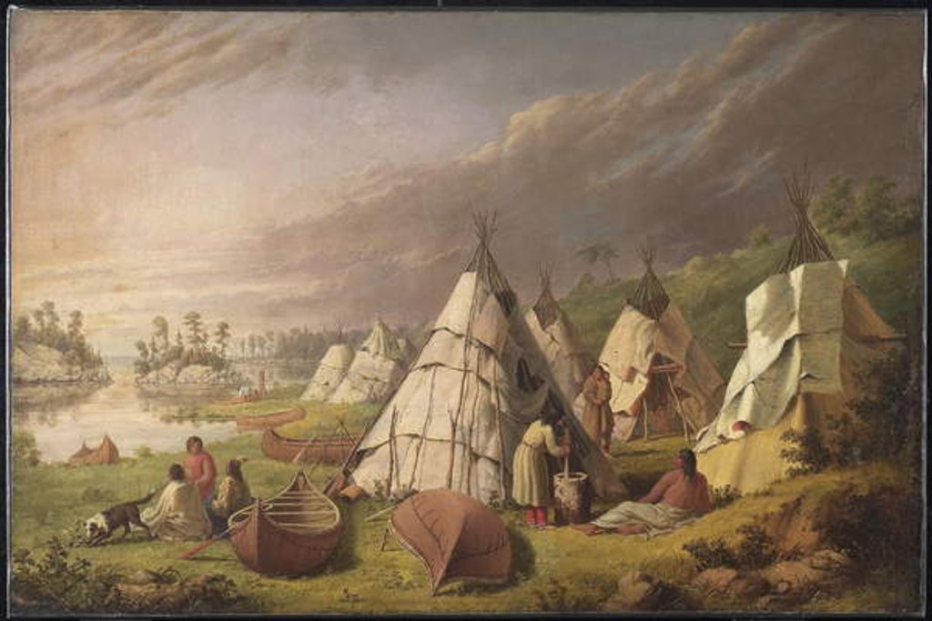 Detail of Indian Encampment on Lake Huron, c.1845 by Paul Kane